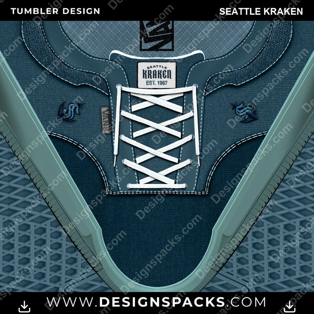 Ice Hockey VANS Atwood DX Seattle Kraken NHL Hockey Tumbler Digital Wrap Design Download