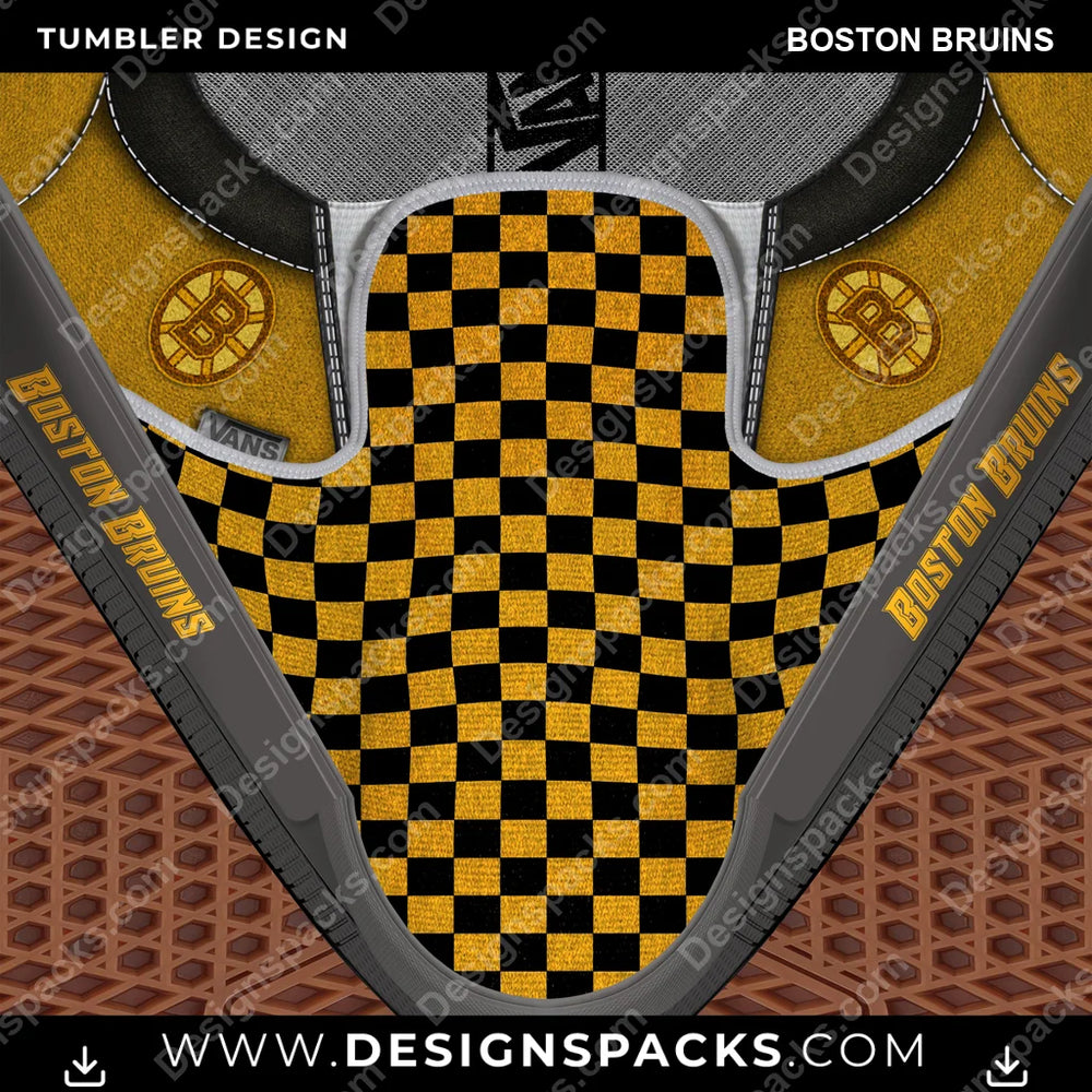 Ice Hockey Vans Classic Boston Bruins NHL Hockey Tumbler Digital Wrap Design Download