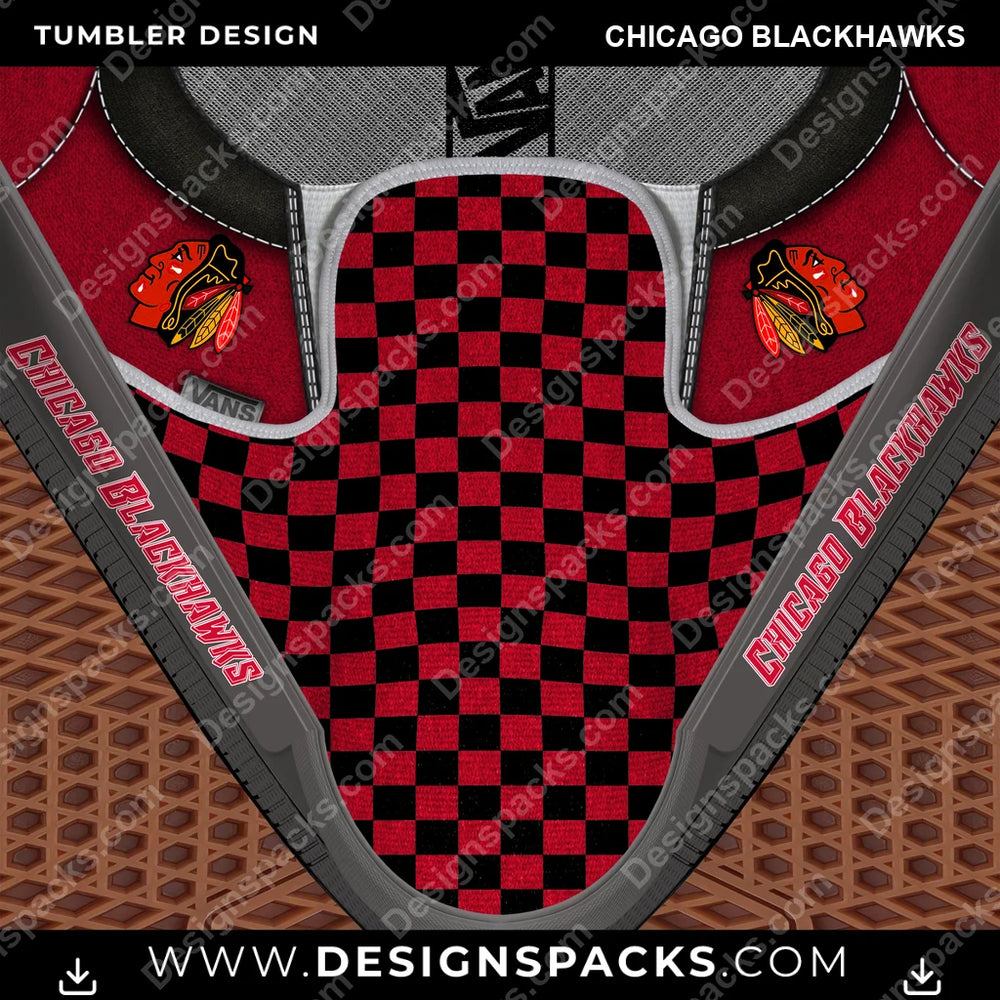 Ice Hockey Vans Classic Chicago Blackhawks NHL Hockey Tumbler Digital Wrap Design Download