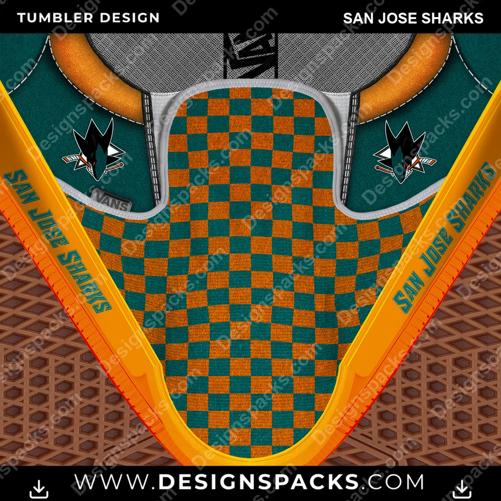 Ice Hockey Vans Classic San Jose Sharks NHL Hockey Tumbler Digital Wrap Design Download