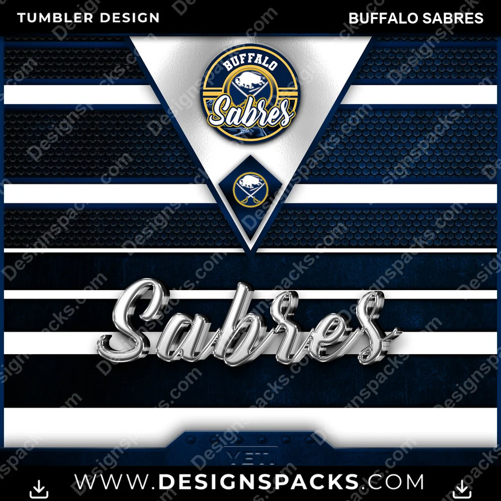 Ice Hockey YETI Buffalo Sabres NHL Hockey Tumbler Digital Wrap Design Download