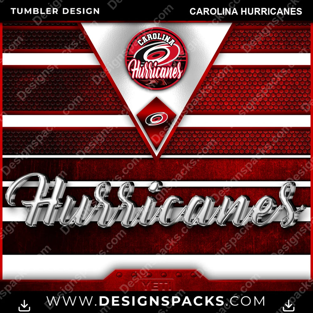 Ice Hockey YETI Carolina Hurricanes NHL Hockey Tumbler Digital Wrap Design Download
