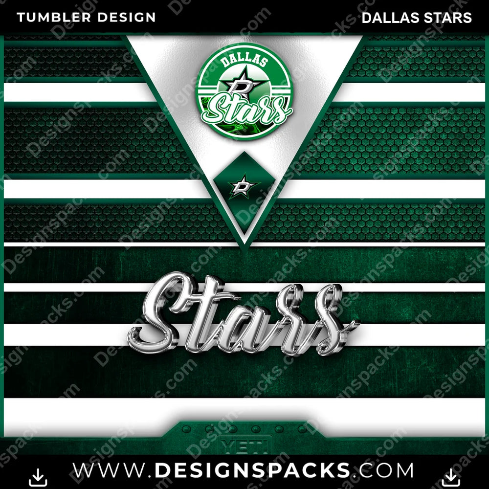 Ice Hockey YETI Dallas Stars NHL Hockey Tumbler Digital Wrap Design Download