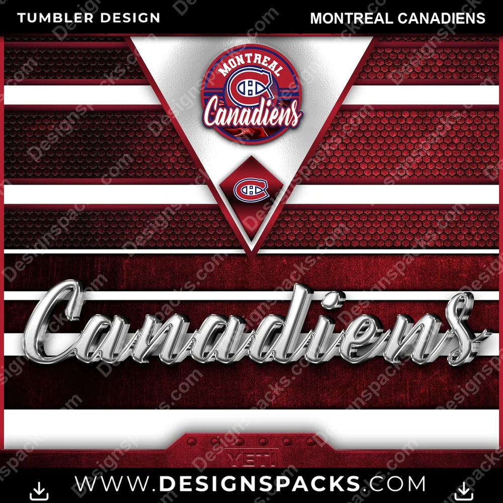 Ice Hockey YETI Montreal Canadiens NHL Hockey Tumbler Digital Wrap Design Download