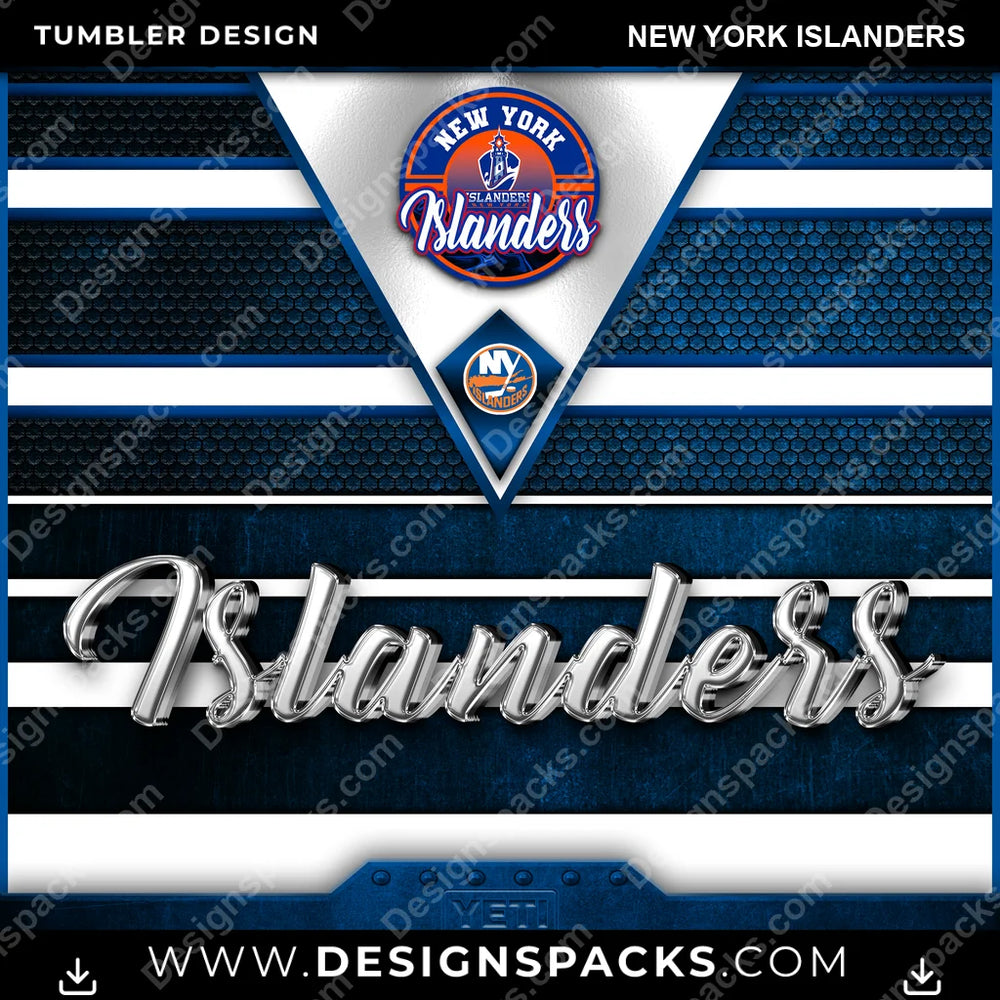 Ice Hockey YETI New York Islanders NHL Hockey Tumbler Digital Wrap Design Download