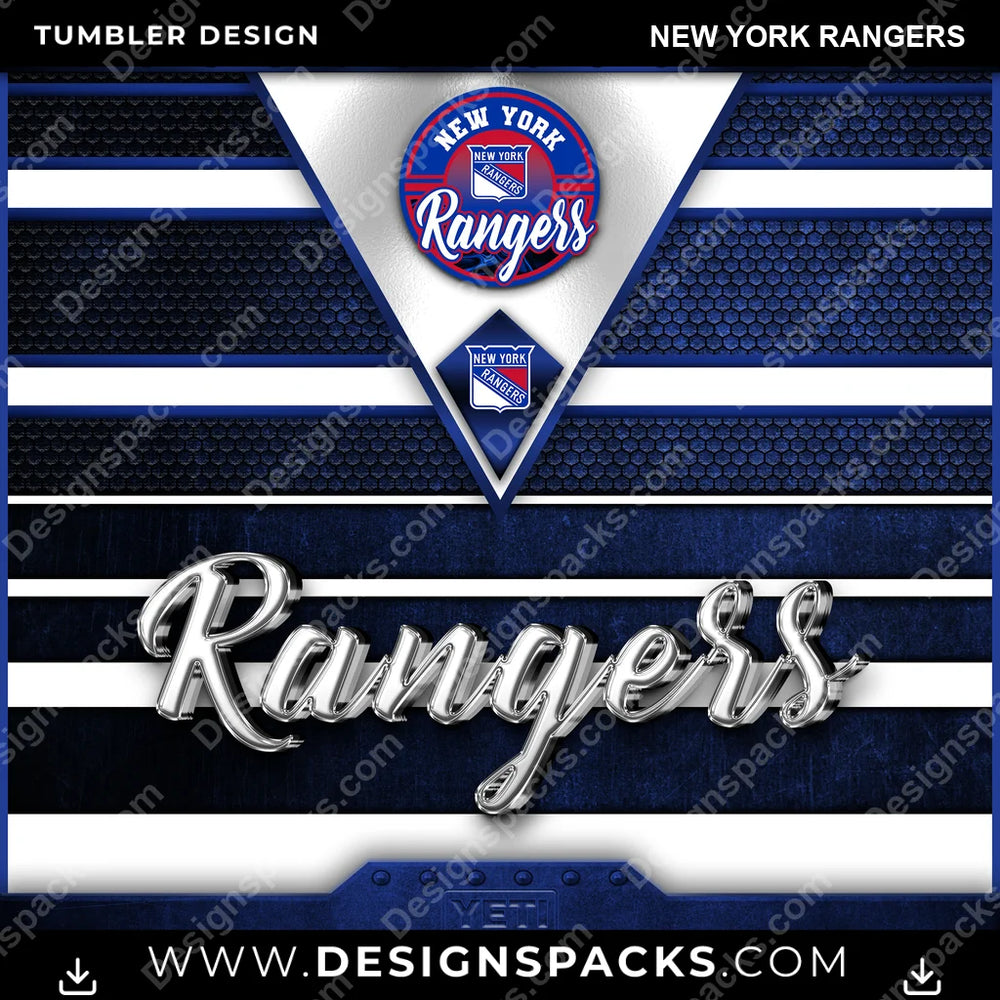 Ice Hockey YETI New York Rangers NHL Hockey Tumbler Digital Wrap Design Download
