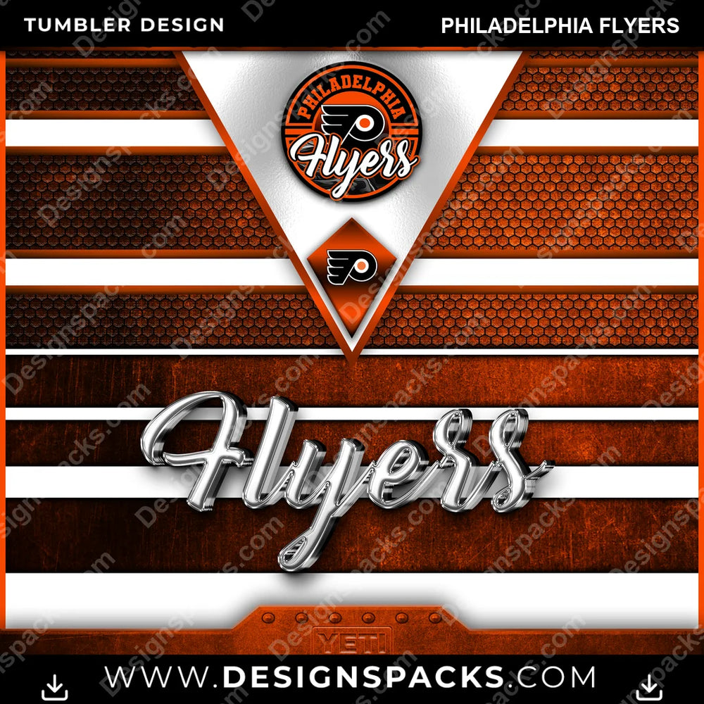 Ice Hockey YETI Philadelphia Flyers NHL Hockey Tumbler Digital Wrap Design Download