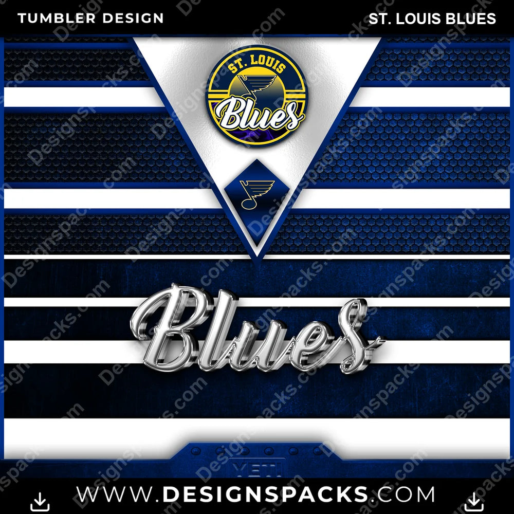 Ice Hockey YETI St. Louis Blues NHL Hockey Tumbler Digital Wrap Design Download
