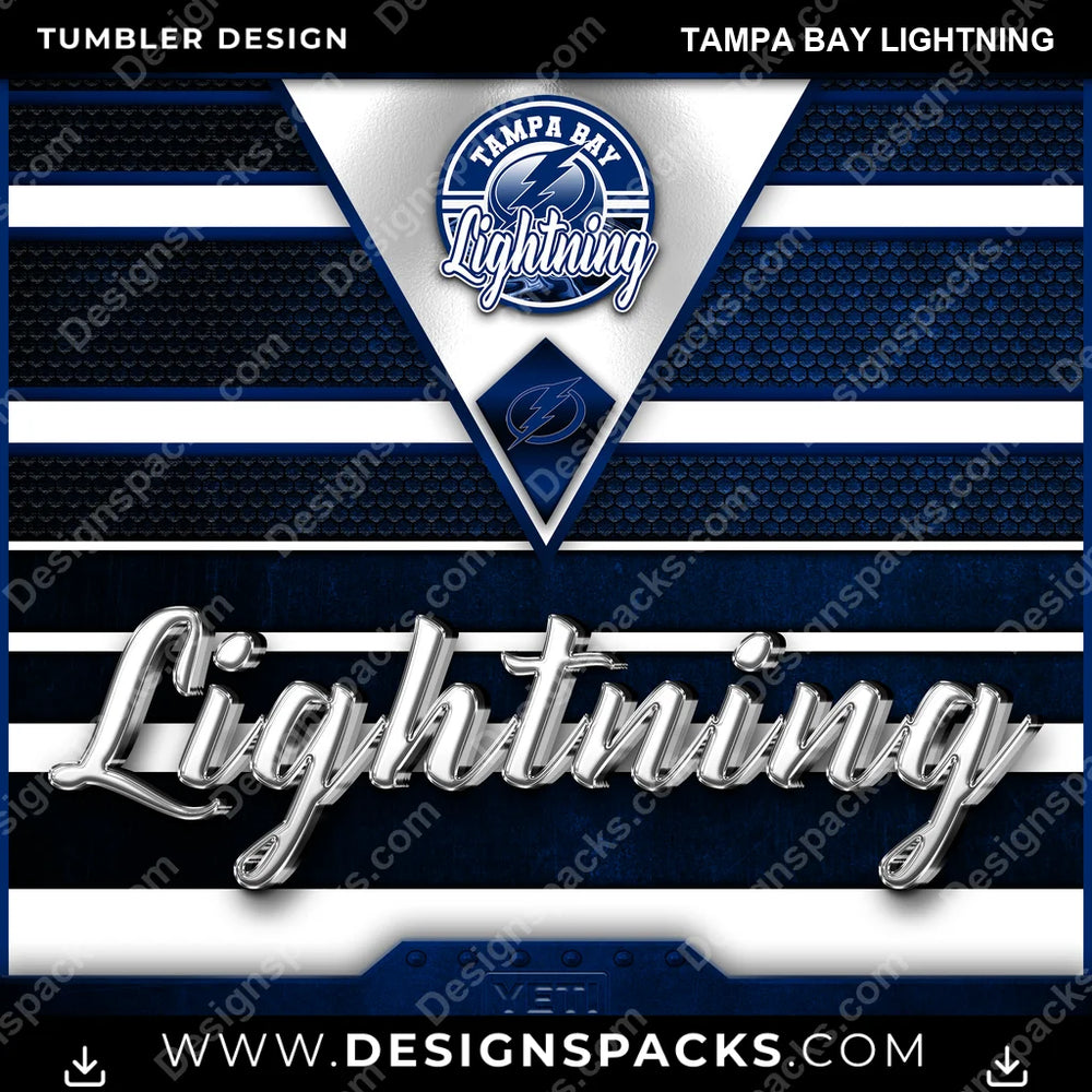 Ice Hockey YETI Tampa Bay Lightning NHL Hockey Tumbler Digital Wrap Design Download