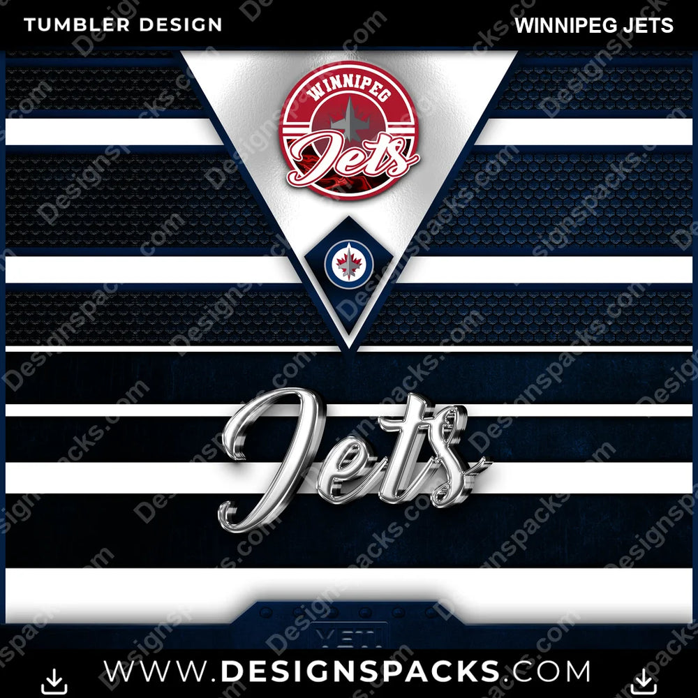 Ice Hockey YETI Winnipeg Jets NHL Hockey Tumbler Digital Wrap Design Download