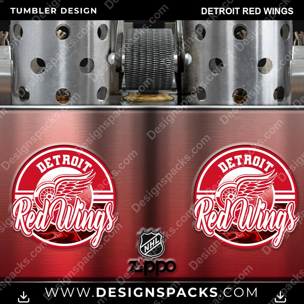 Ice Hockey Zippo Lighter Detroit Red Wings NHL Hockey Tumbler Digital Wrap Design Download