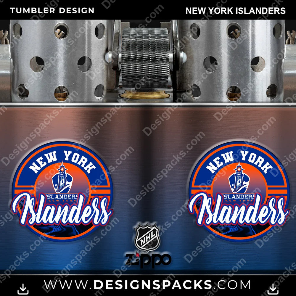 Ice Hockey Zippo Lighter New York Islanders NHL Hockey Tumbler Digital Wrap Design Download