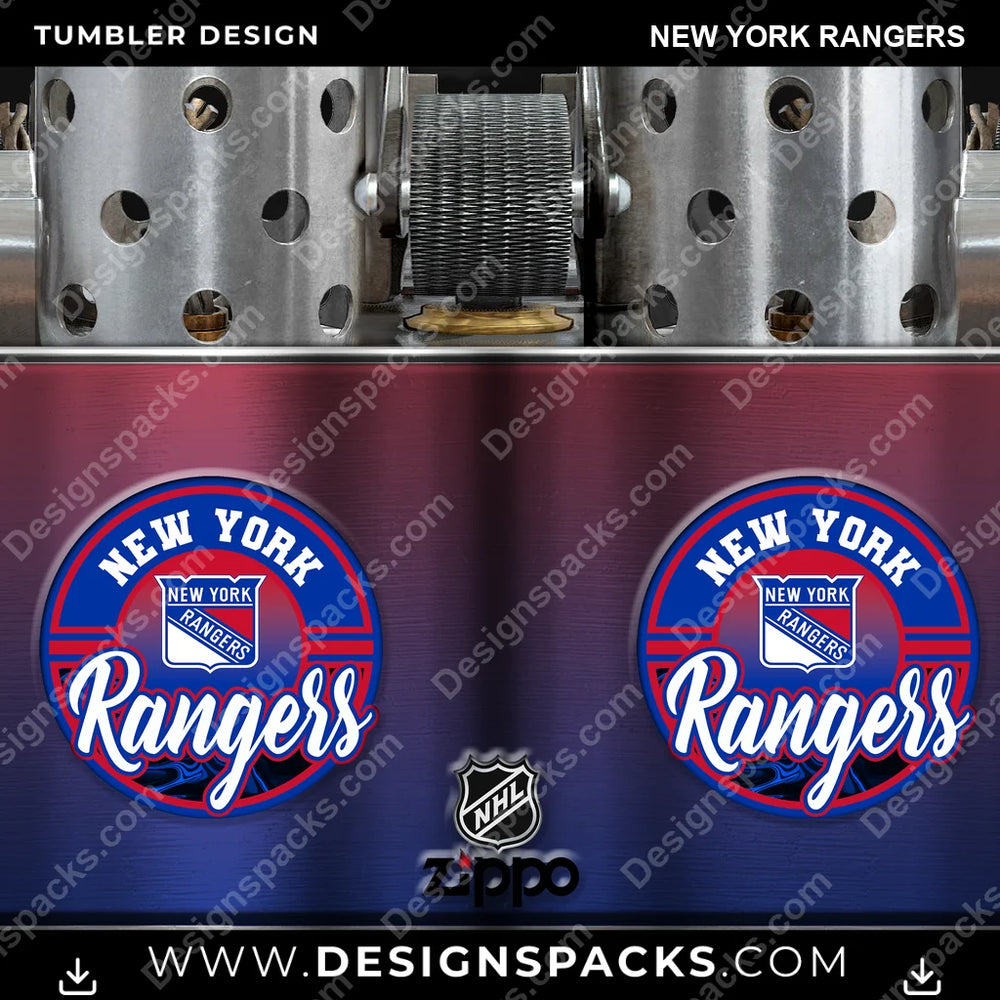 Ice Hockey Zippo Lighter New York Rangers NHL Hockey Tumbler Digital Wrap Design Download