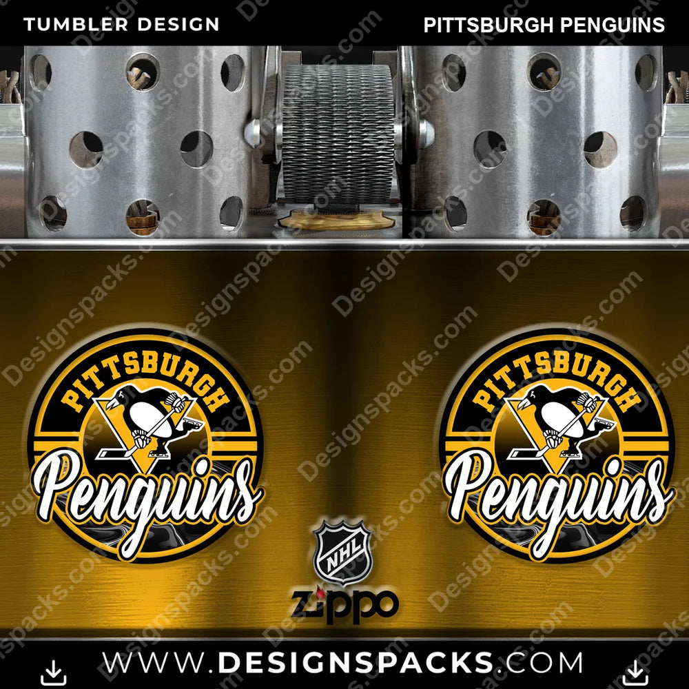 Ice Hockey Zippo Lighter Pittsburgh Penguins NHL Hockey Tumbler Digital Wrap Design Download