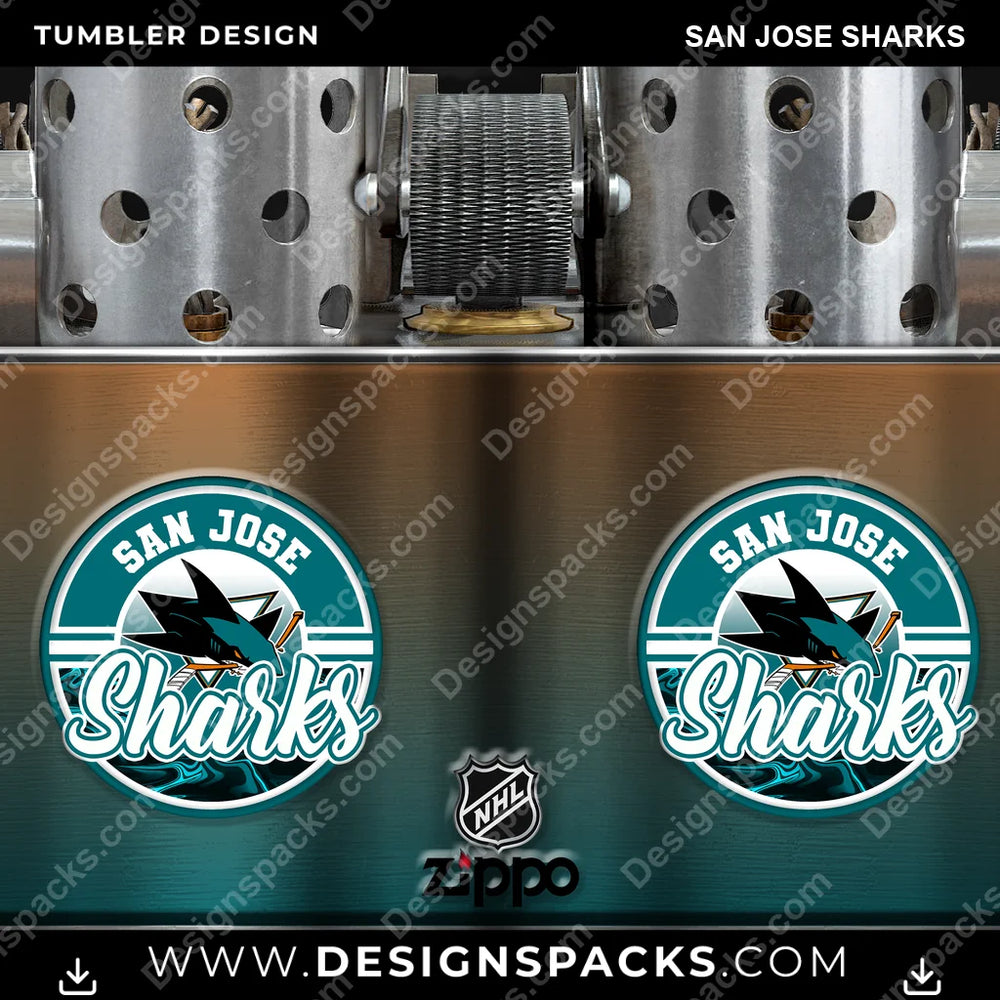 Ice Hockey Zippo Lighter San Jose Sharks NHL Hockey Tumbler Digital Wrap Design Download