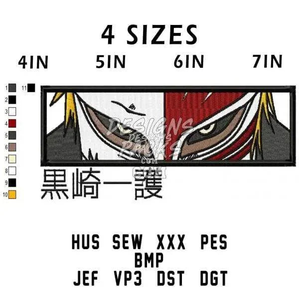 Ichigo Kurosaki Bleach Anime Embroidery Design