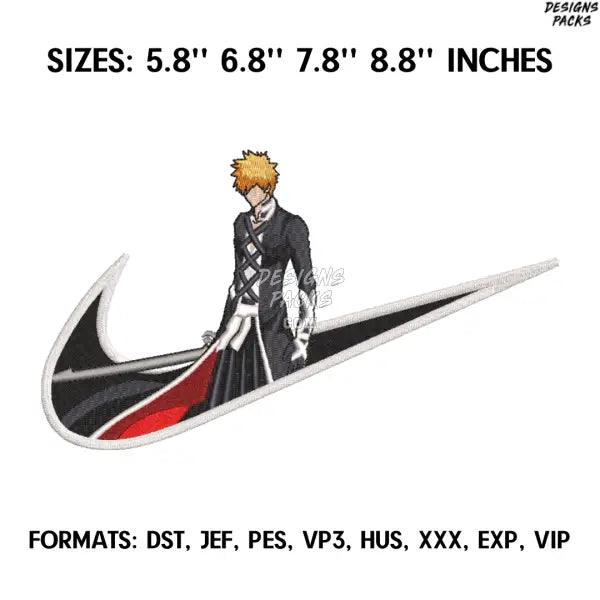Ichigo Kurosaki Embroidery Design File, Bleach Anime Embroidery Design, Machine Embroidery, Anime Pes Design Brother