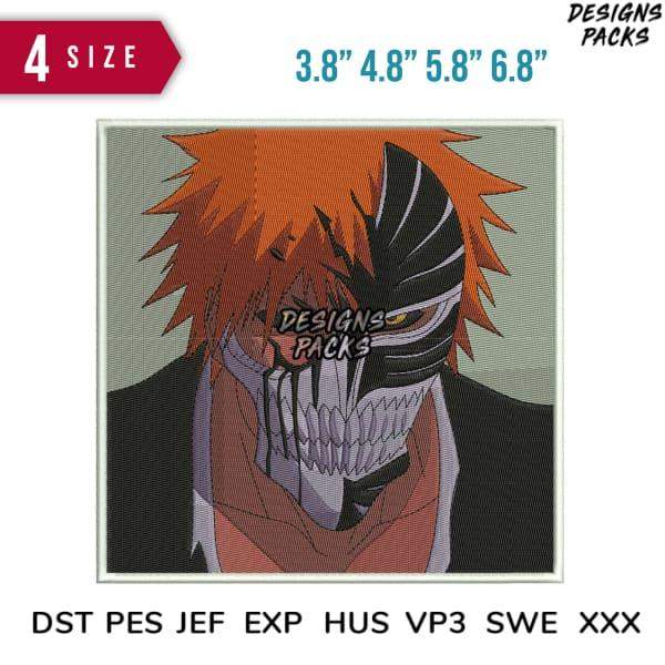 Anime character embroidery design in 4 sizes, DST PES formats, print-ready for apparel