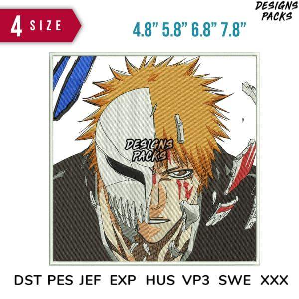 Anime character embroidery design with 4 sizes, DST PES JEF formats for instant download