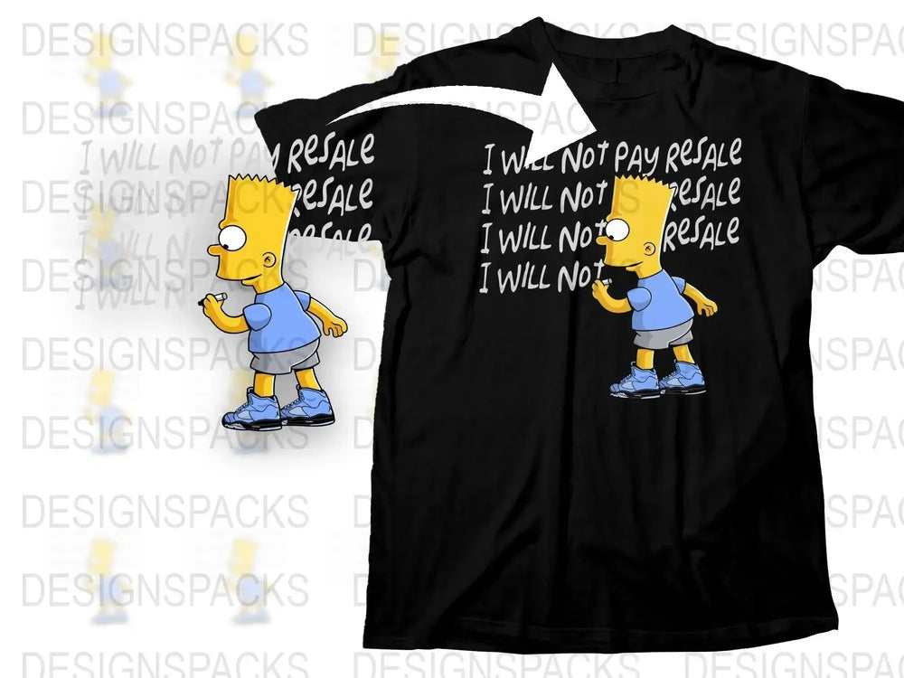 Iconic Boy Drawing on Wall I Will Not Pay Resale Png Digital Download
