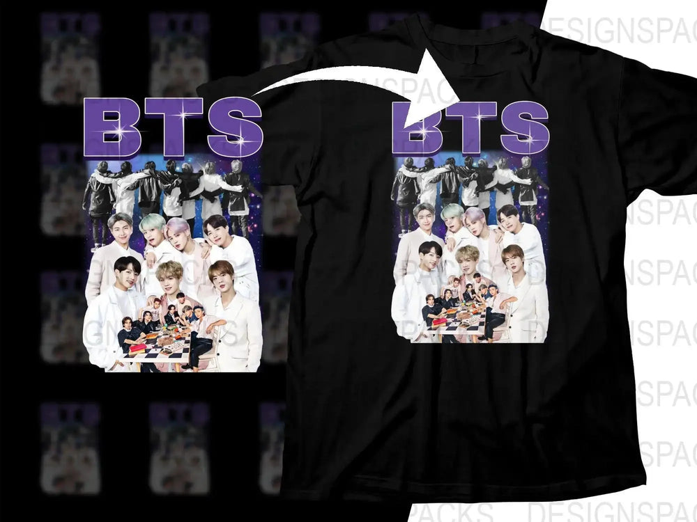 Iconic BTS Band Artistic Design Music Png Digital Download