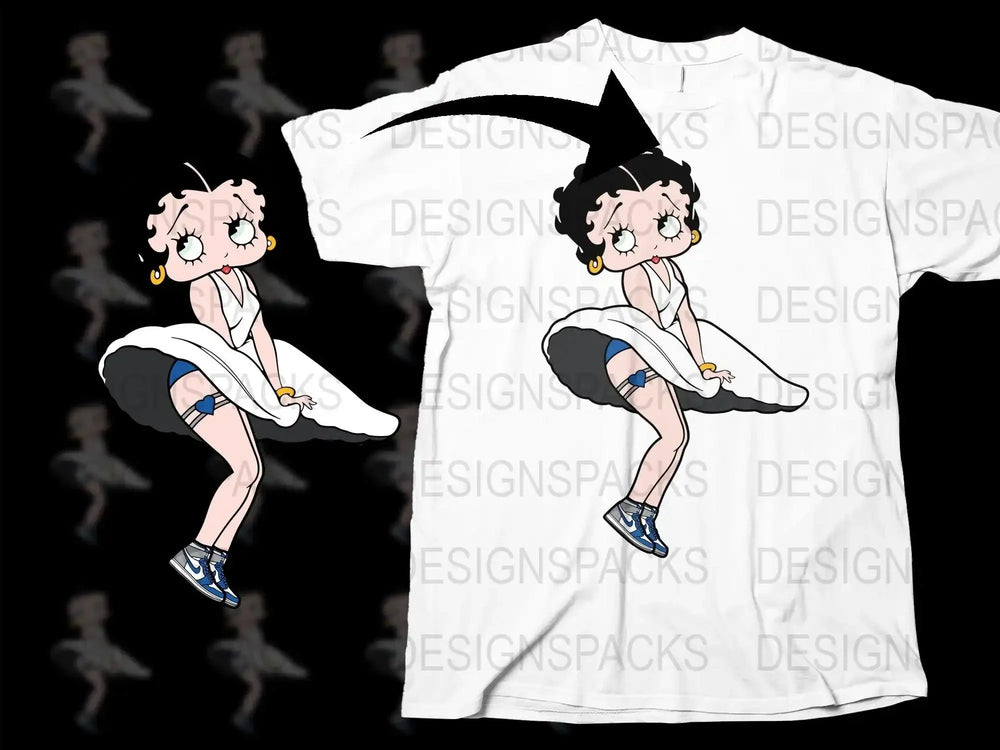 Iconic Cartoon Character in Dress StreetWear Png Digital Download