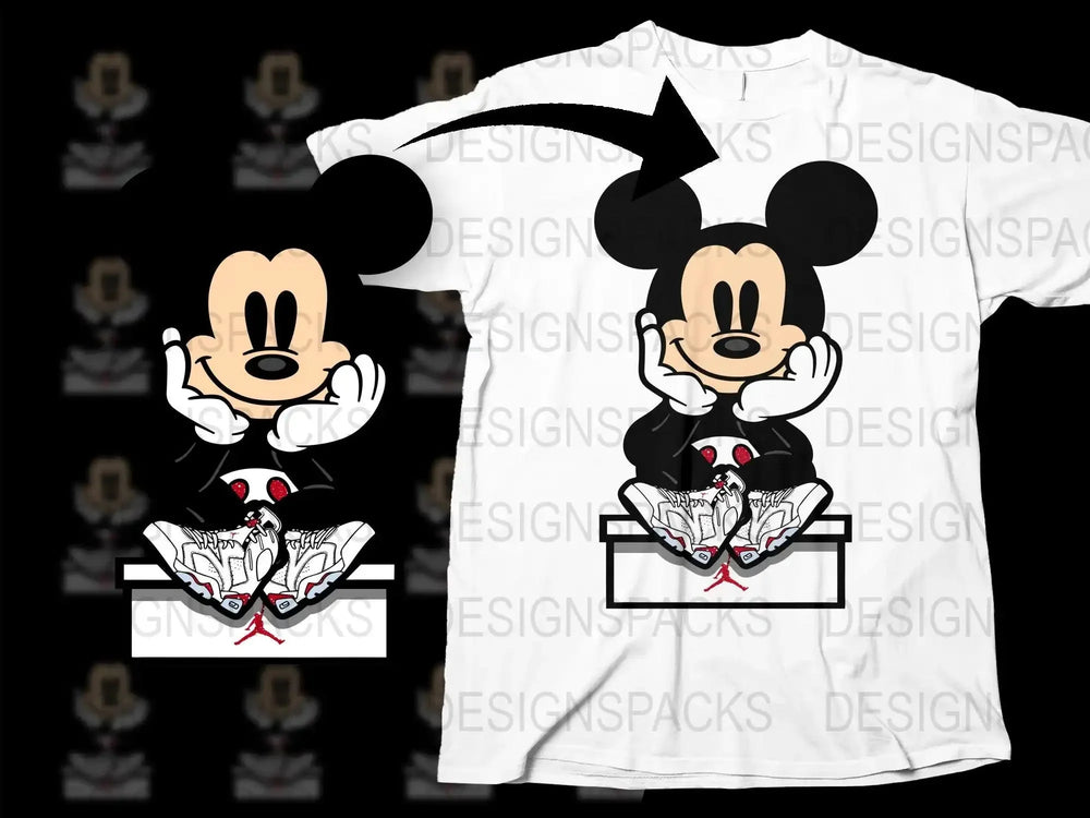 Iconic Cartoon Character Sitting on Shoe Box Png Digital Download
