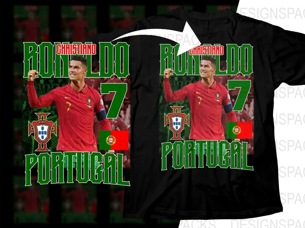 Iconic Christiano Ronaldo 7 Portugal Soccer Png Digital Download