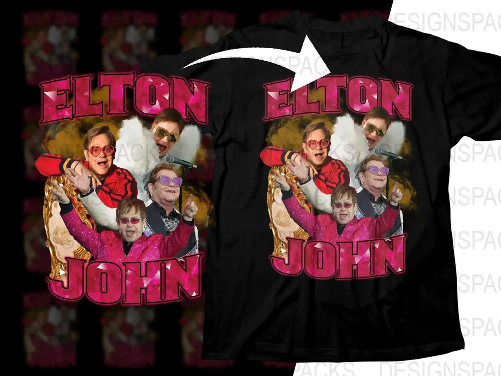 Iconic Elton John Bootleg Design Fan Art Png Digital Download
