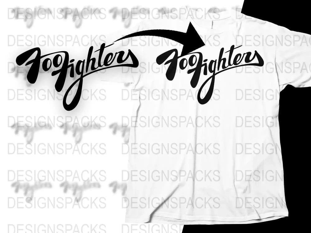 Iconic Foo Fighters Rock Band Logo Bold Graphic Png Design Digital Download