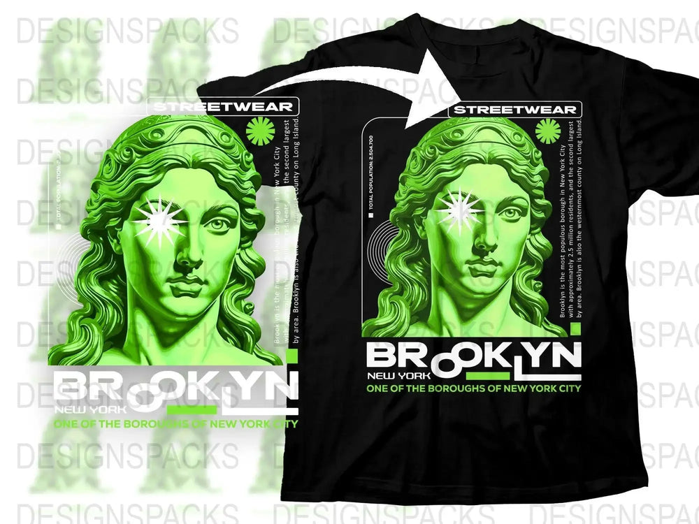 Iconic Green Statue Artwork One of the Boroughs Png Digital Download
