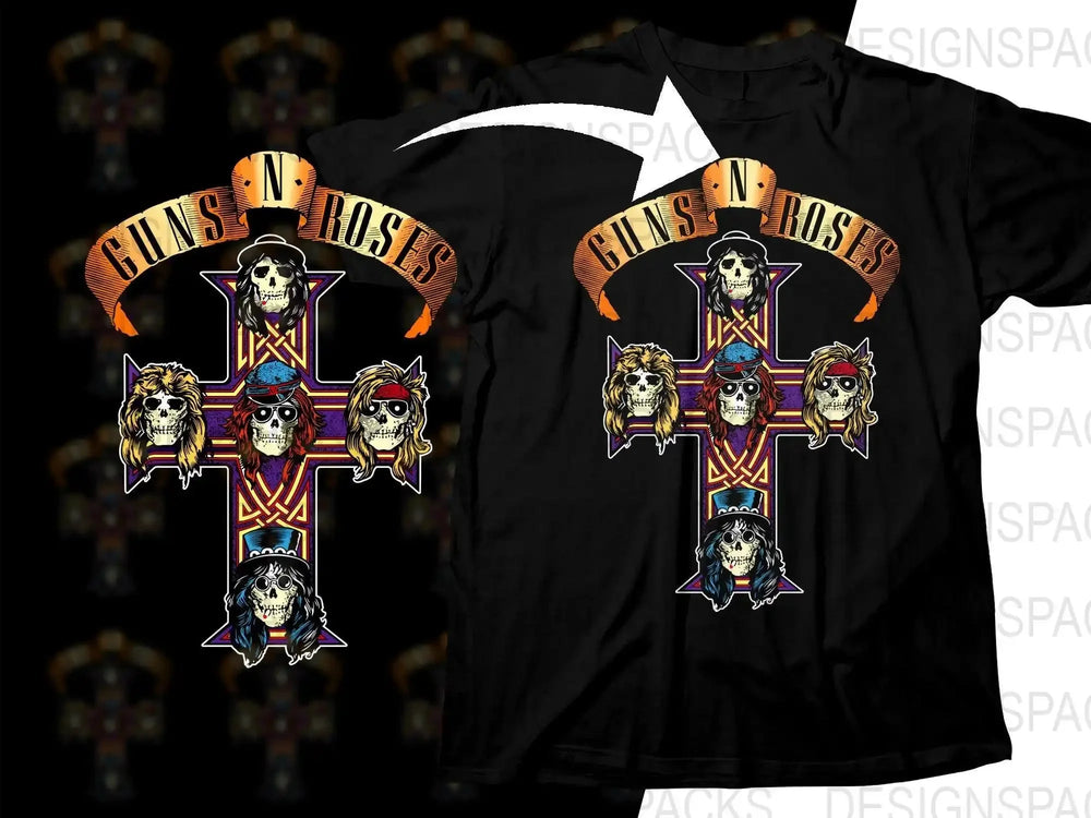 Iconic Guns N' Roses Rock Band Graphic Design Png Design Digital Download