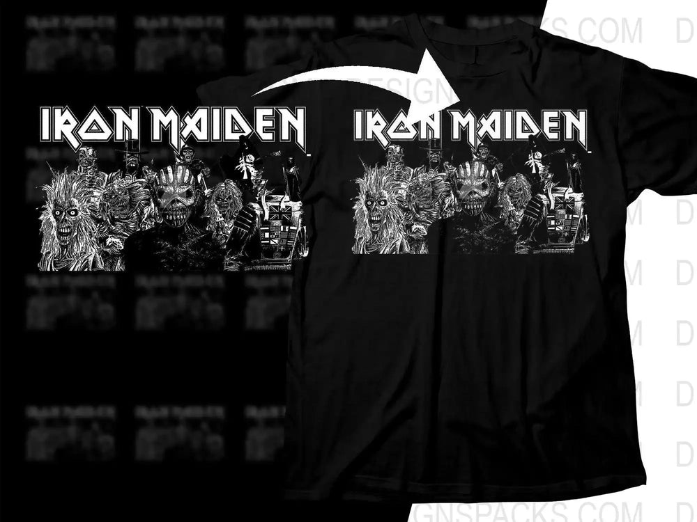 Iconic Iron Maiden Album Art Horror Png Halftone Digital Download