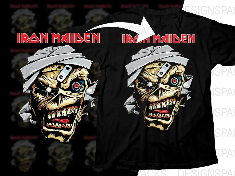 Iconic Iron Maiden Rock Band Mummy Skull Graphic Png Design Digital Download