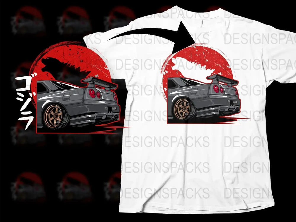 Iconic Japanese Car Red Sun Png Digital Download