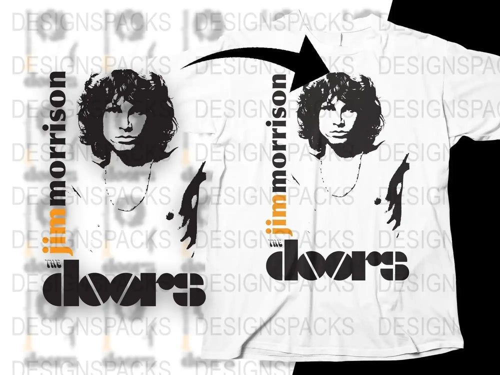 Iconic Jim Morrison The Doors Rock Band Png Design Digital Download