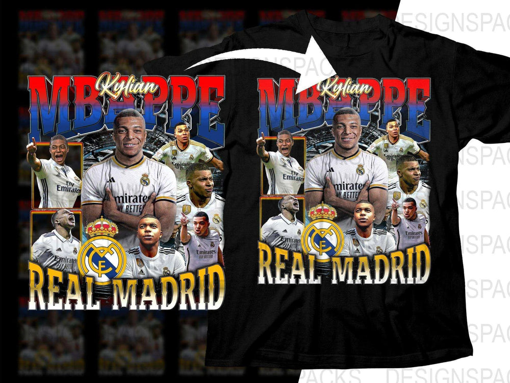 Iconic Kylian Mbappe Real Madrid Bootleg Soccer Png Digital Download