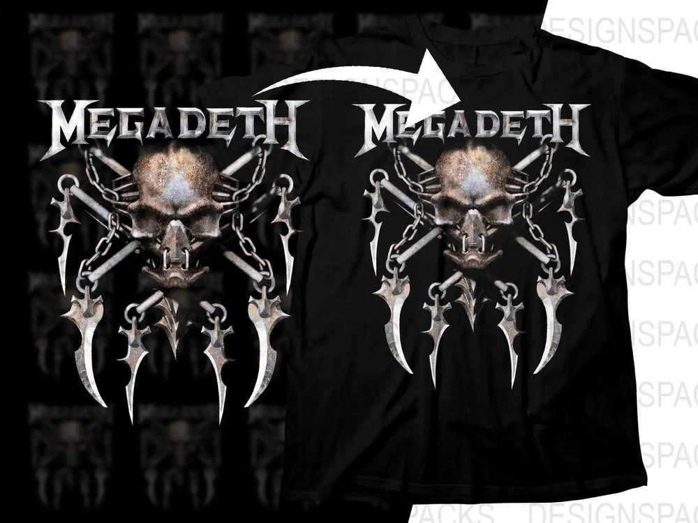 Iconic Megadeth Rock Music Band Graphic Png Halftone Digital Download