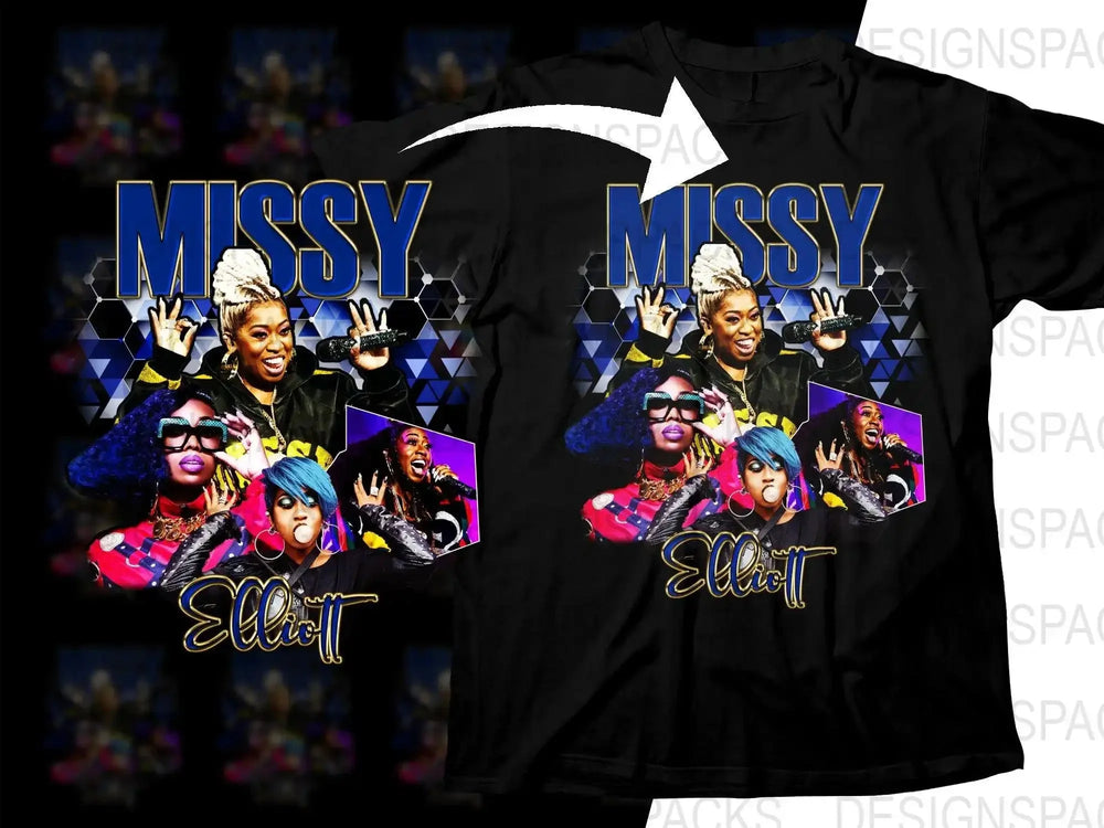 Iconic Music Bootleg Missy Elliott Graphic Tee Png Digital Download