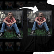 Iconic Nirvana Taking Punk to the Masses Rock Sitting Pose Png Halftone Digital Download
