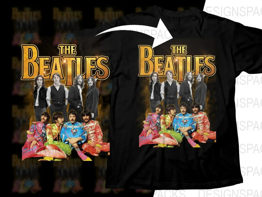 Iconic Pastel The Beatles Band Graphic Png Digital Download
