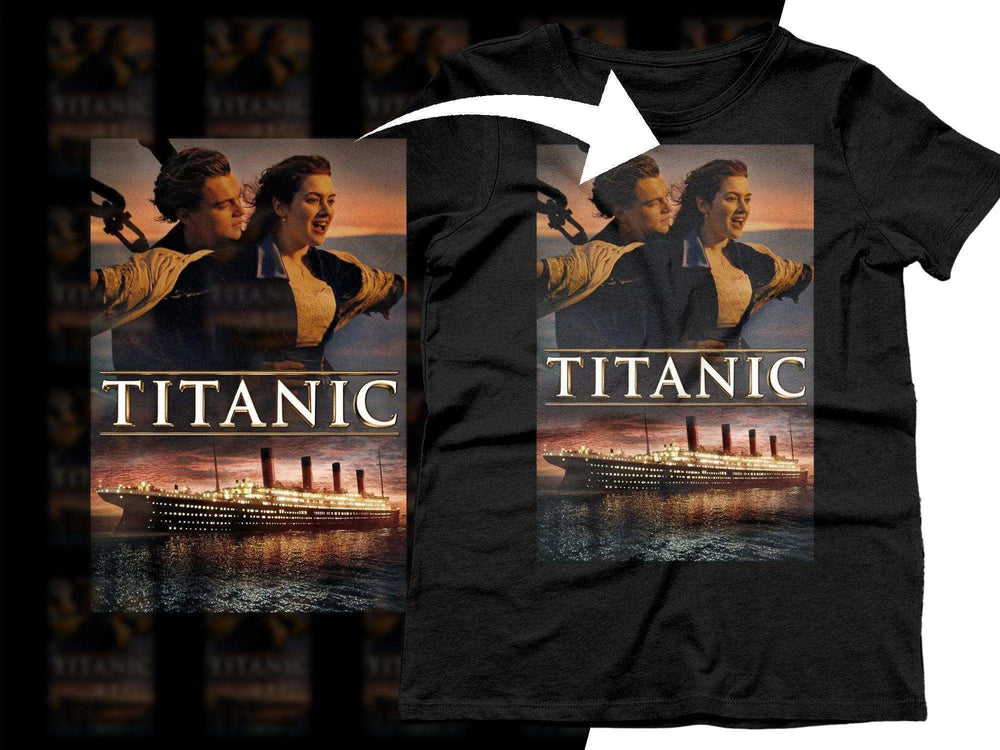 Iconic Titanic Scene Sunset Ship Movie Art Halftone Png Digital Download