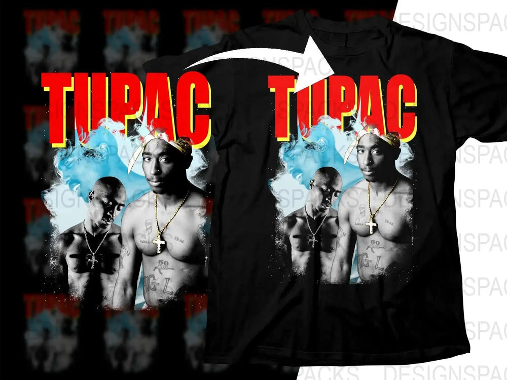 Iconic Tupac Design Featuring Three Iconic Poses Png Digital Download