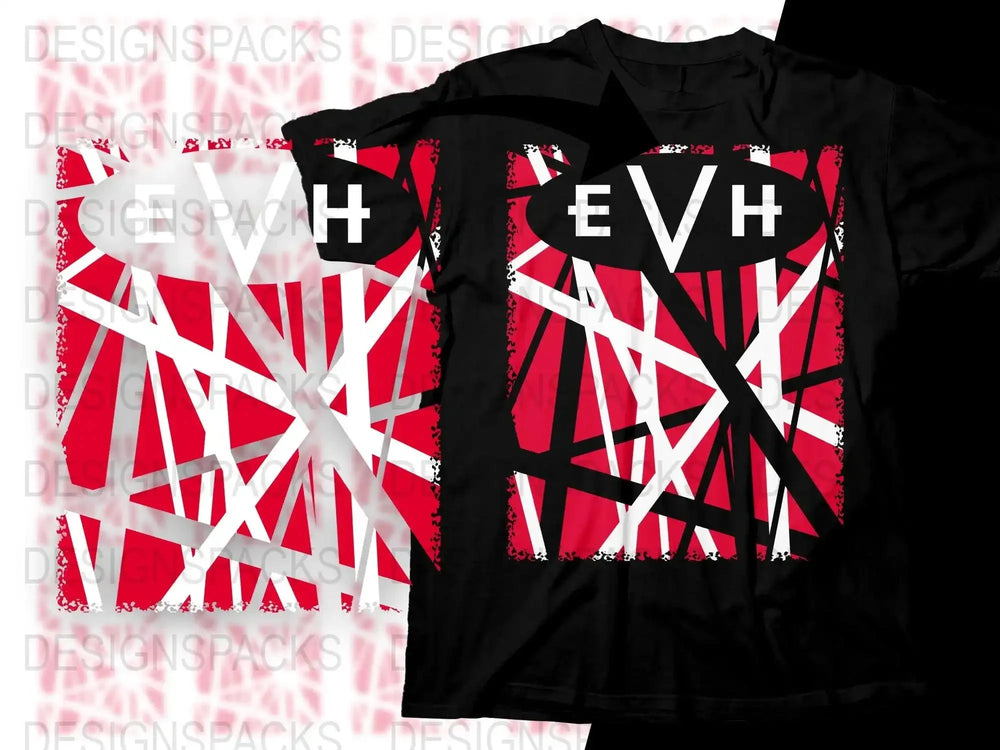 Iconic Van Halen Red and White Design Png Digital Download