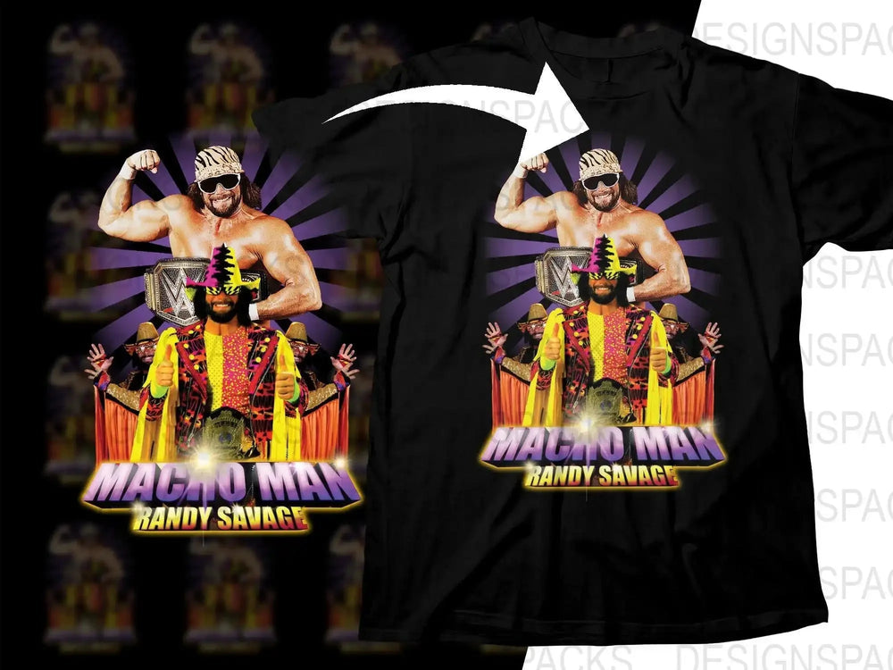 Iconic Wrestler Graphic Macho Man Randy Savage Wrestling Bootleg Png Digital Download