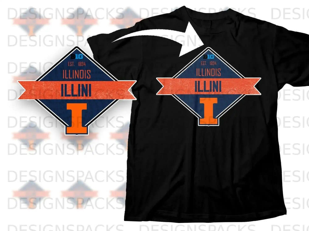 Illinois Illini Big Ten Est 1894 I Logo Graphic Shirt