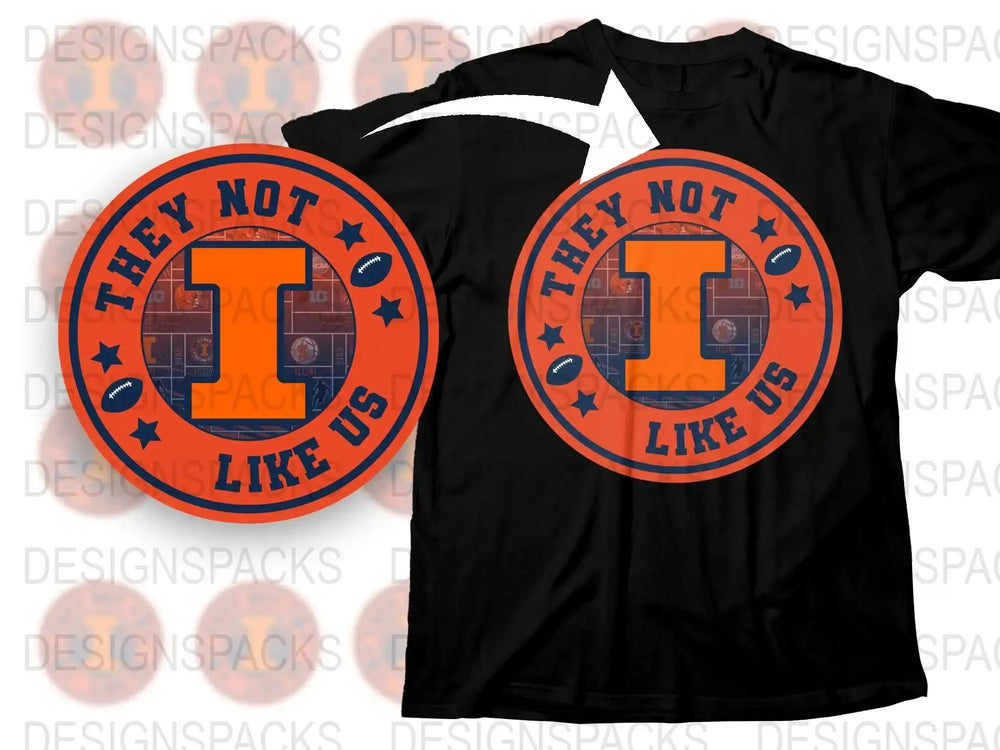 Retro Style 'They Not Like Us' Slogan T-Shirt, Orange and Black Graphic Tee, Casual Streetwear Shirt for Men and Women