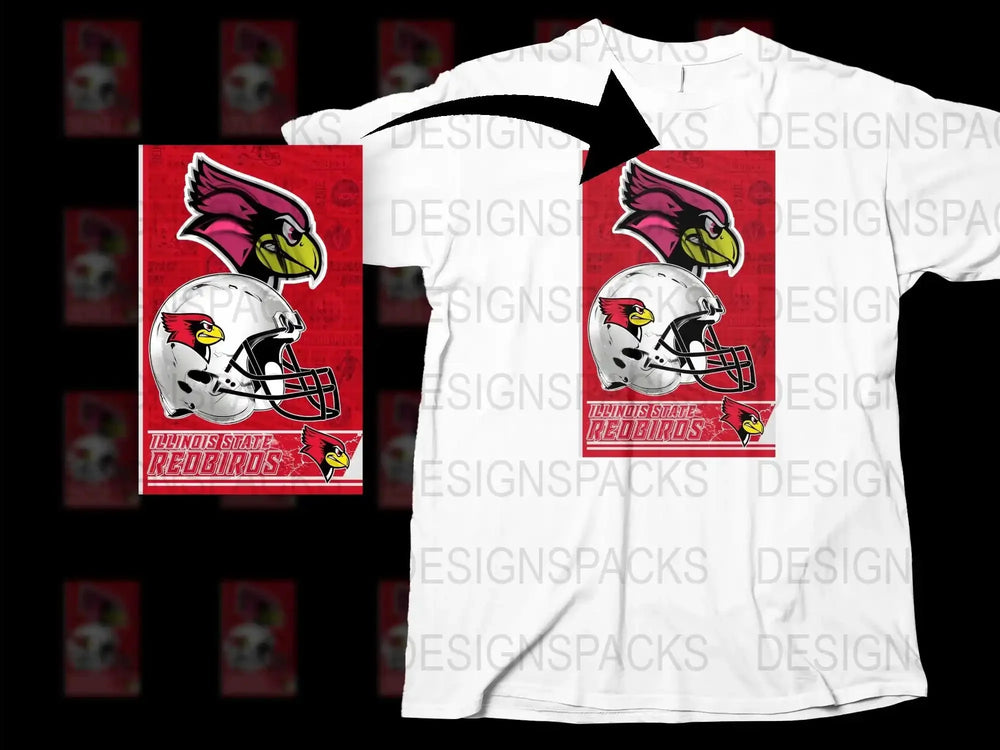 Illinois State Redbirds Graphic T-Shirt, Sports Team Logo Design, Casual Fan Apparel, Unisex Fit