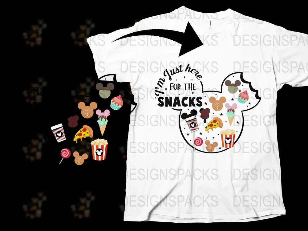 Cute Snack Themed T-Shirt, Funny Graphic Tee, Popcorn and Cookies Design, Casual Wear for Food Lovers