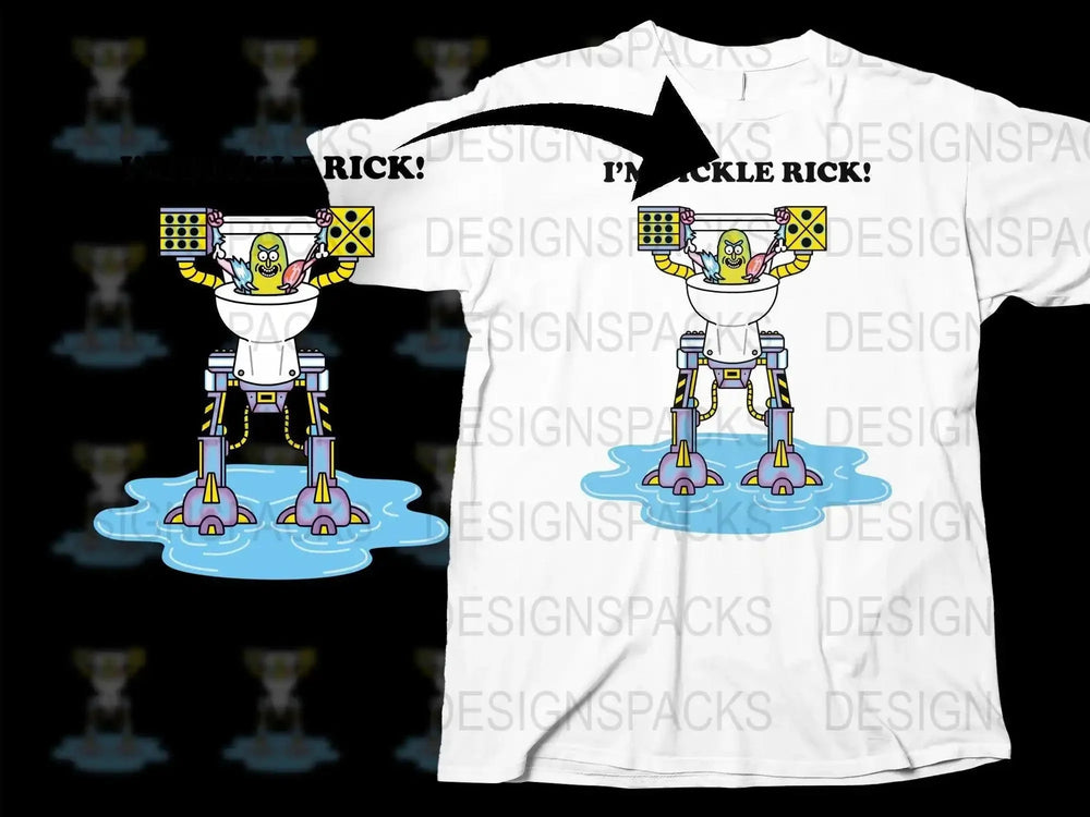 I'm Pickle Rick with Robotic Suit Graphic Png Digital Download
